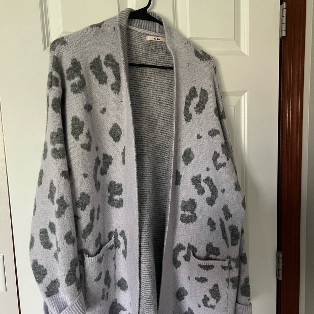 Miami Gray Animal Print Women's Cardigan